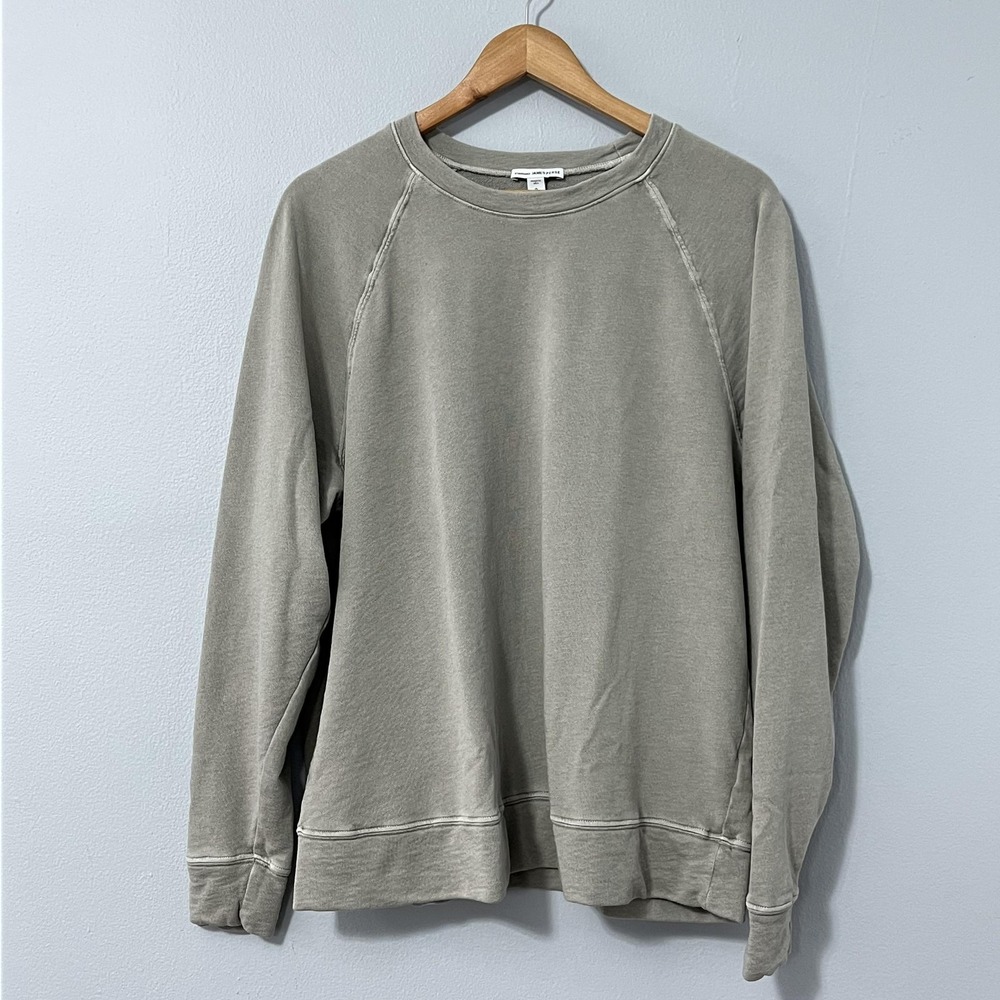 James Perse Vintage French Terry Relaxed Sweatshirt Women 2 Medium Gray WXA3657